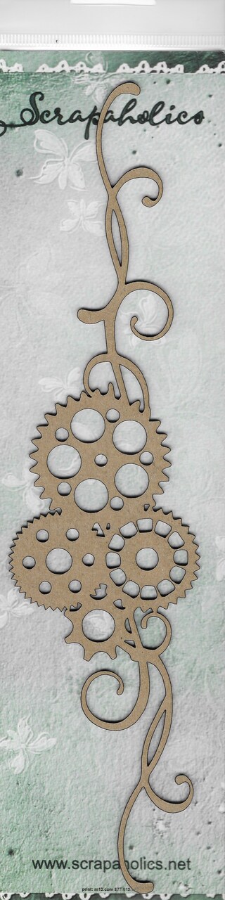 Scrapaholics Laser Cut Chipboard 1.8Mm Thick-Cog Flourish 2, 10.25"X2.5"